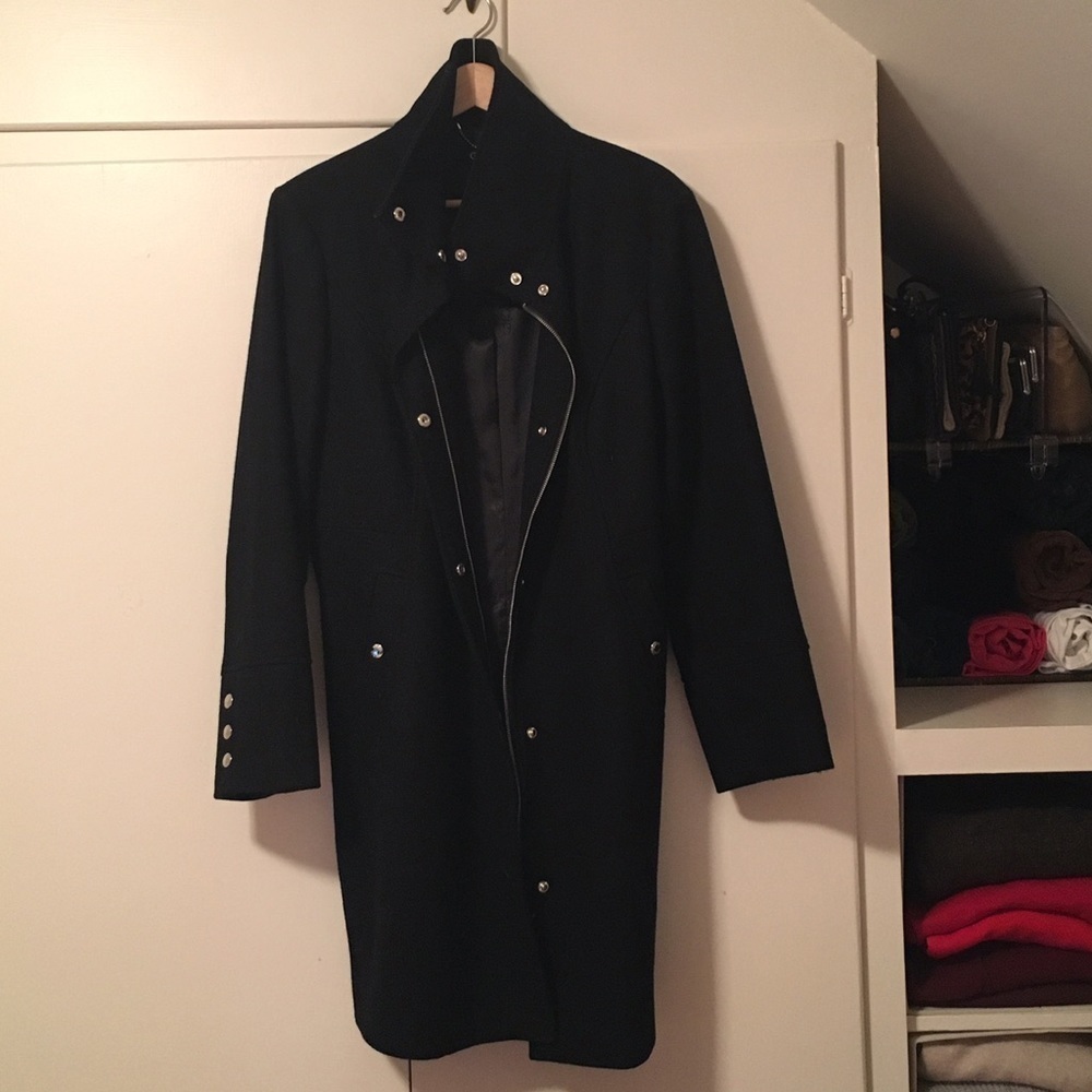 Guess brand wool coat with military details